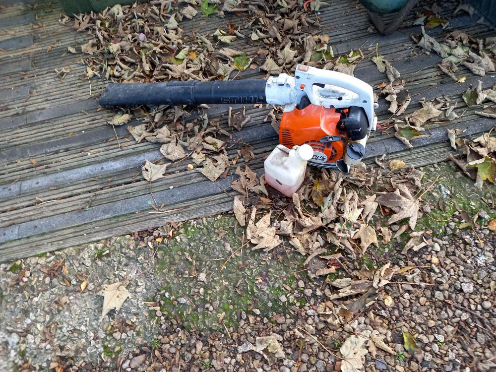 Think about using a leafblower